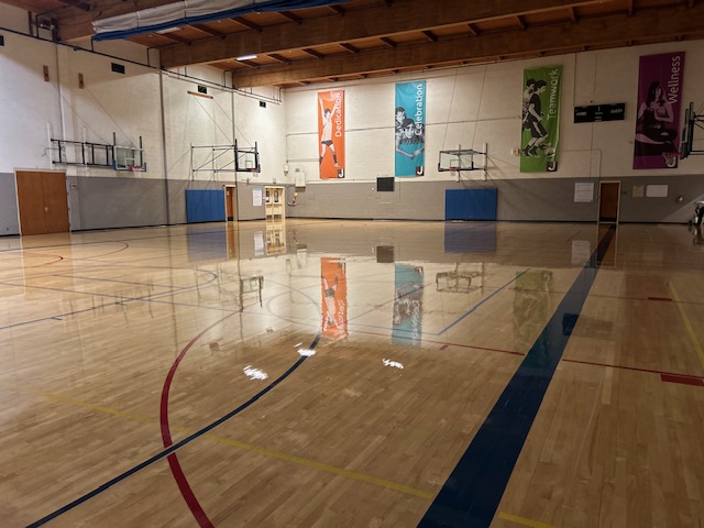 Finished Gymnasium Floor Shine